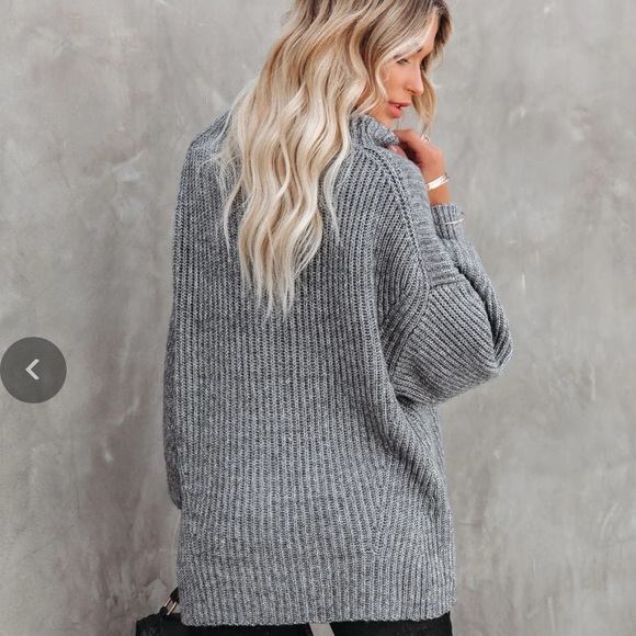 Vici - Ribbed Gray Sweater - Picture 3 of 3